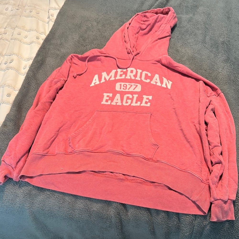 American Eagle Outfitters Red Hoodie Sweater